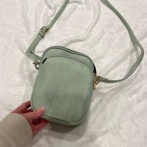 Mali and lily sea foam green triple zip crossbody